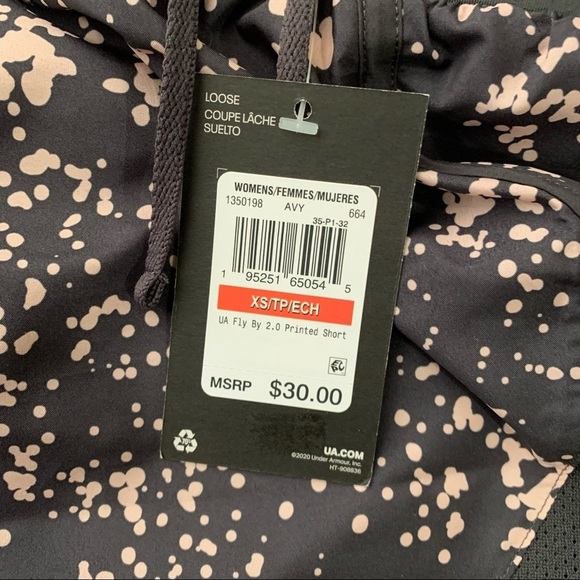 Under armour UA fly by 2.0 printed running shorts gray and blush pink sp… - Picture 5 of 8